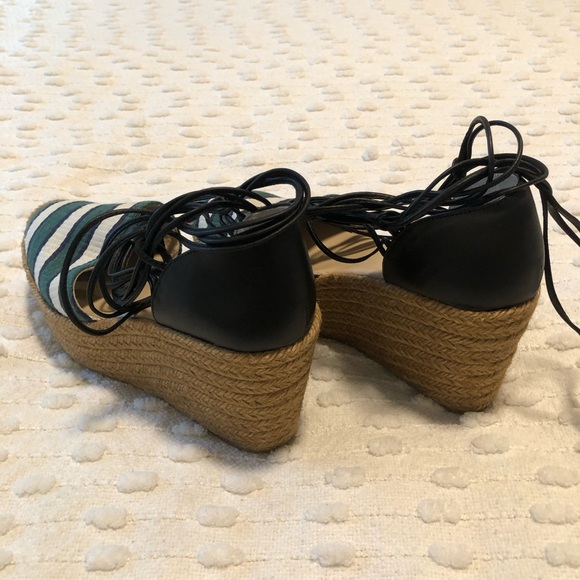 Chloé Striped Espadrille Wedges - Picture 5 of 6
